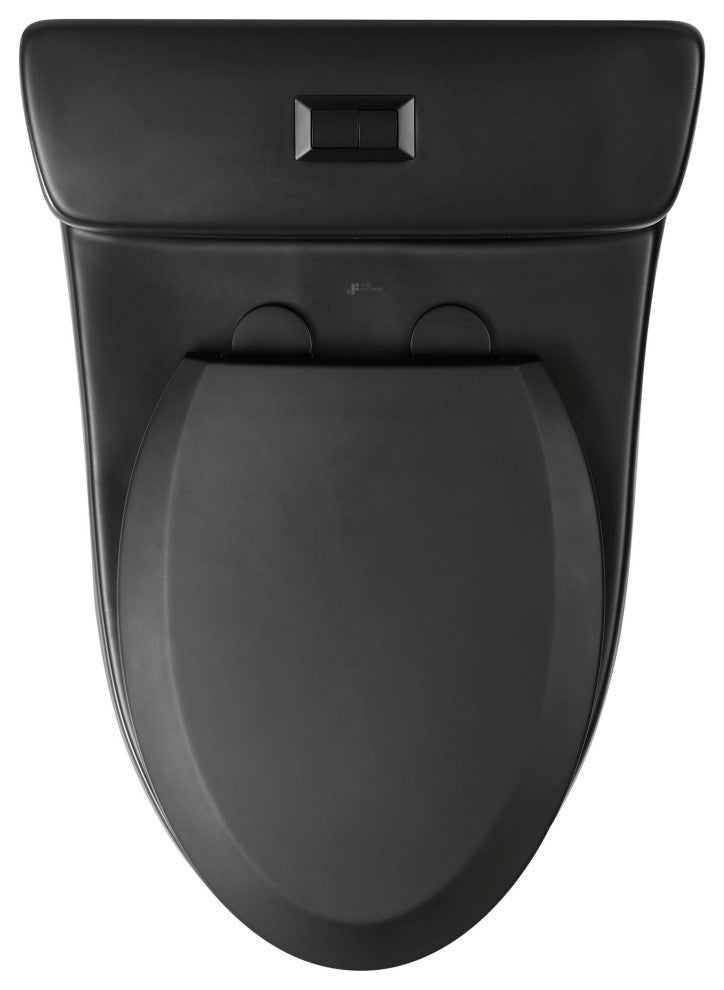 Fine Fixtures Dual-Flush Elongated One-Piece Toilet, Black Matte
