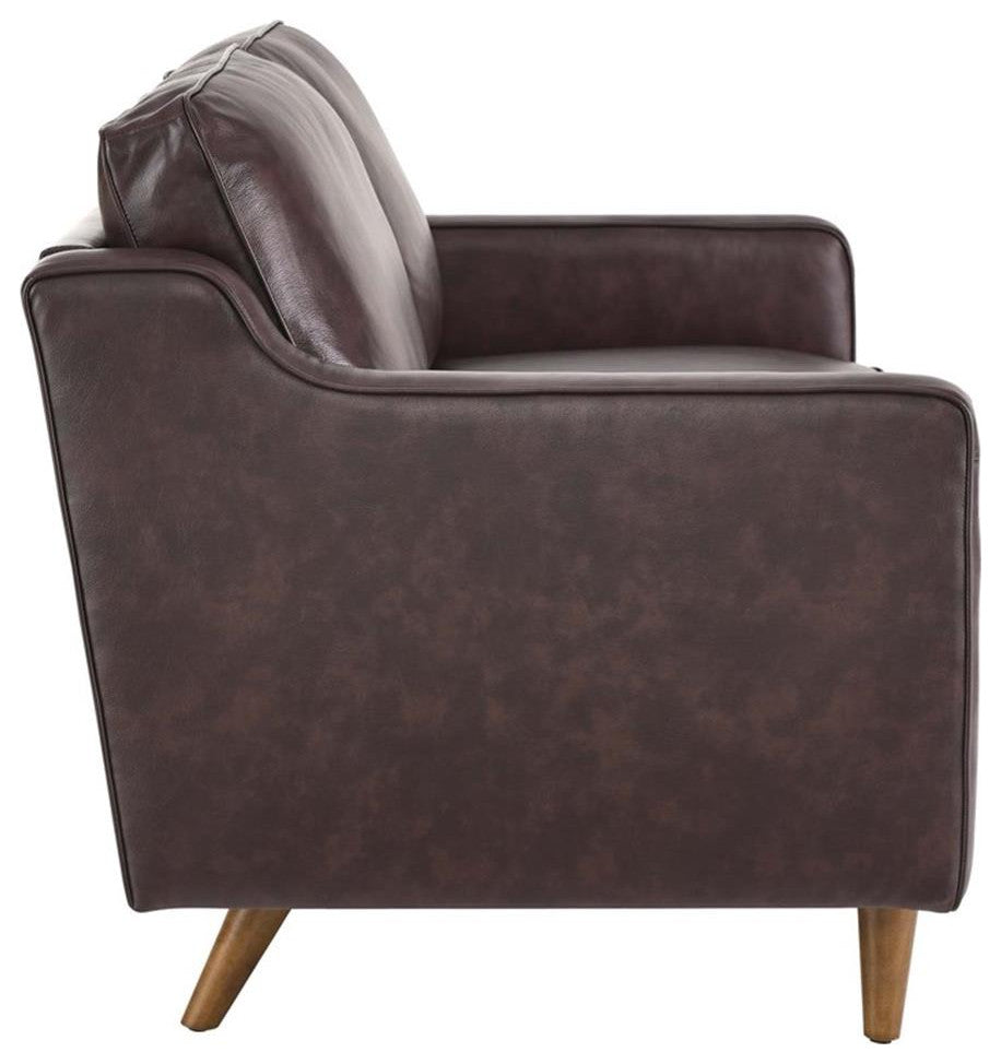 Impart Genuine Leather Loveseat, Brown