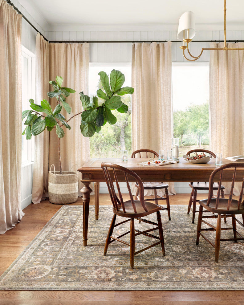 Chris Loves Julia x Loloi Rosemarie Area Rug, Sage/Blush, 7'-9" X 7'-9" Round