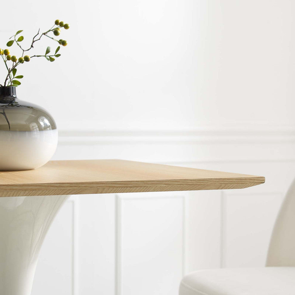 28" Bar Table, Square, Natural Brown White, Metal, Modern, Hospitality