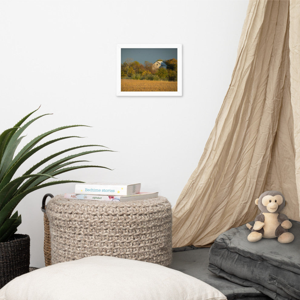 Abandoned Barn In The Trees Framed Photo Paper Wall Art Prints, White, 8" X 10"