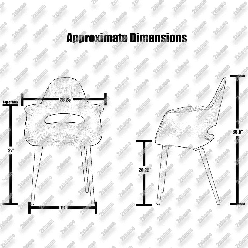 Modern Designer Dining Armchair Chair With Arms Linen Wooden Solid Color Back, Blue
