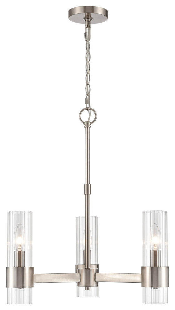 3 Light 20" Brushed Nickel Chandelier