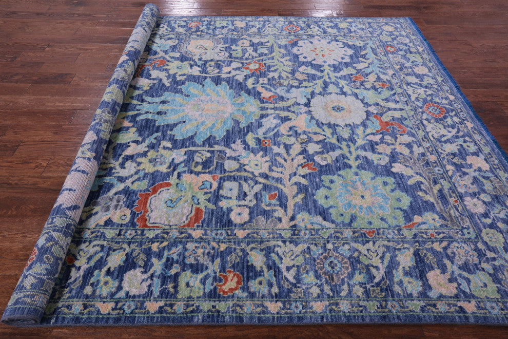 8' 0" X 9' 8" Hand-Knotted Turkish Oushak Wool Rug - Q15584