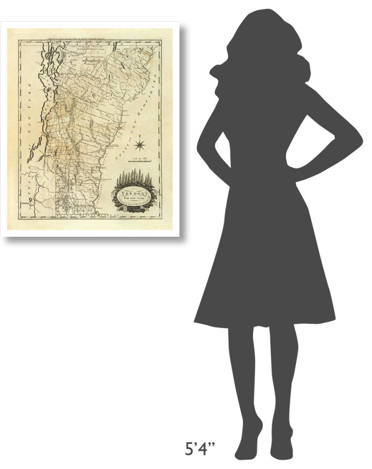 "Vermont, 1795" Digital Paper Print by Mathew Carey, 27"x32"