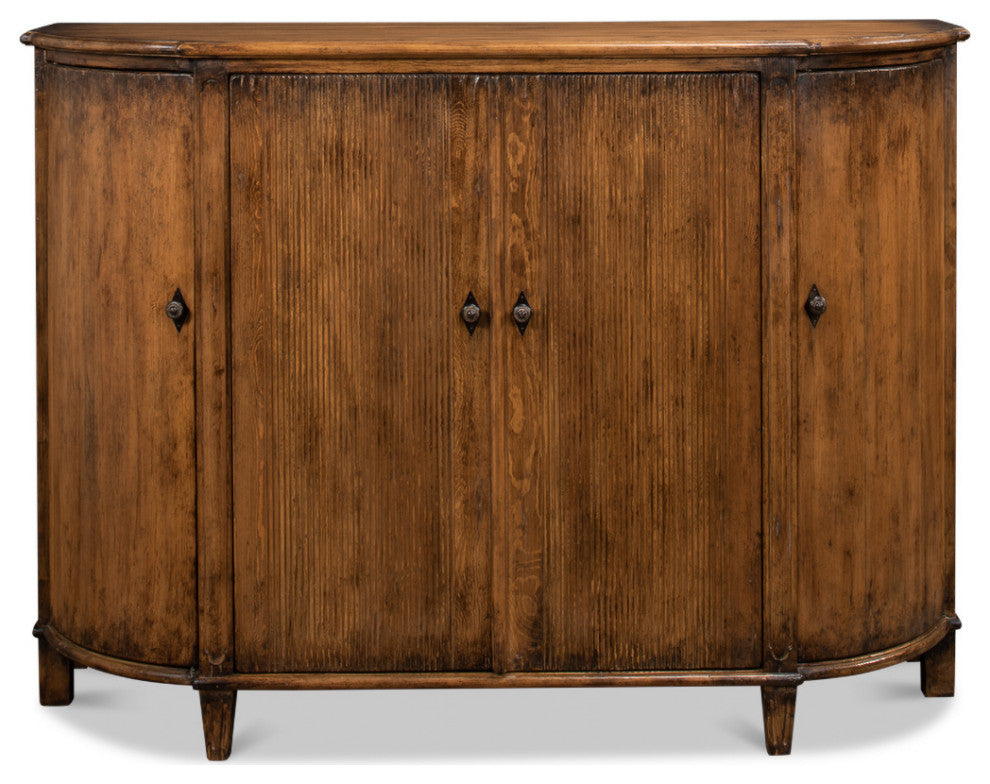 French Country Demilune Cabinet