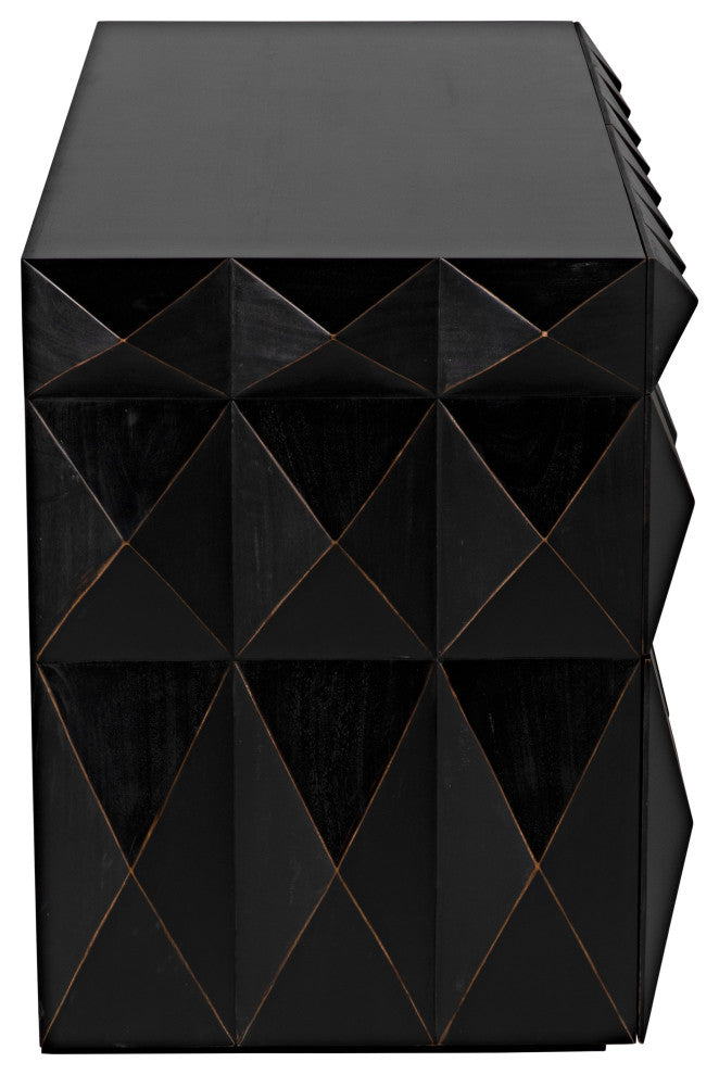 NOIR Furniture - Allegra Dresser in Hand Rubbed Black - GDRE248HB