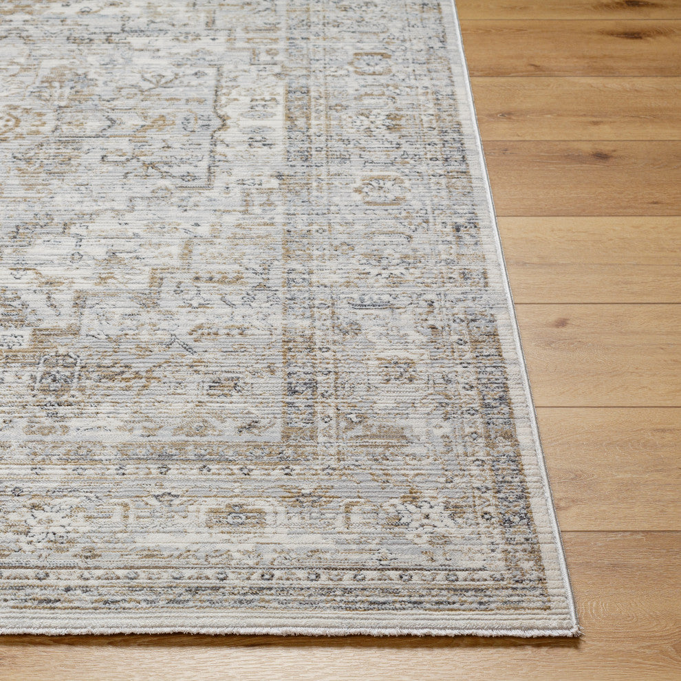 Surya Edmonton EDO-2303 Machine Woven Area Rug, Cream, 7'10" x 10'
