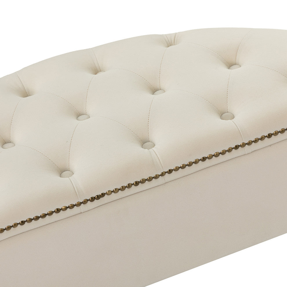 Alina 43.3"W Bedroom Bench, Ivory