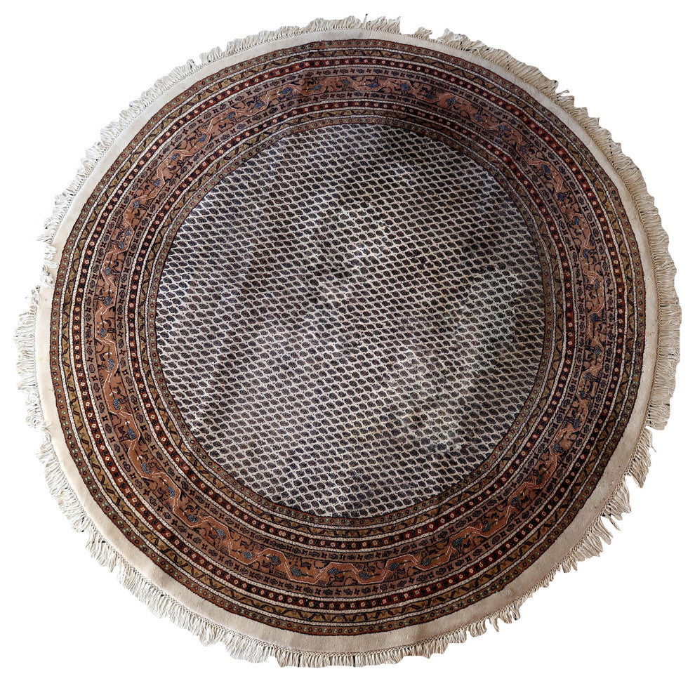 Handmade Vintage Indian Seraband Rug 8.3', 253cm 1970s