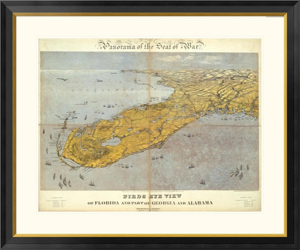 "Florida and Part of Georgia and Alabama, 1861"  by John Bachmann, 40x34"
