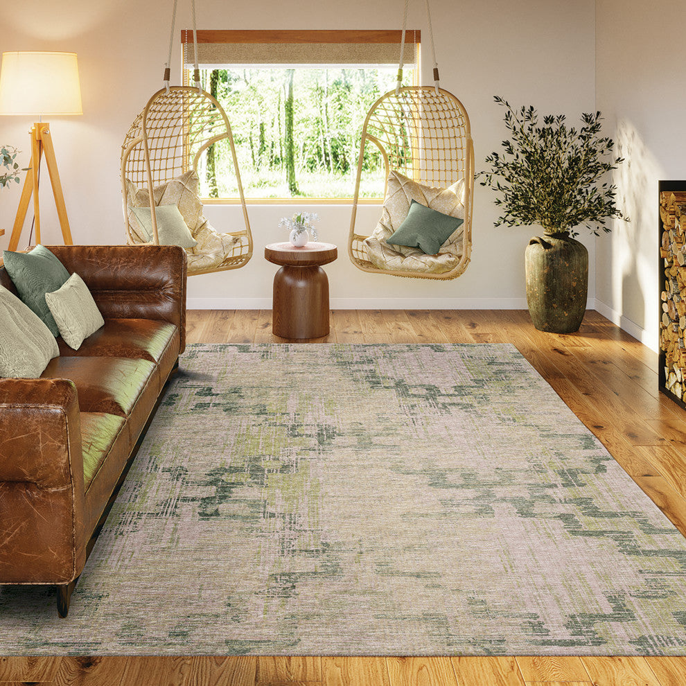 Indoor/Outdoor Sedona SN15 Moss Machine Washable 10' x 14' Rug