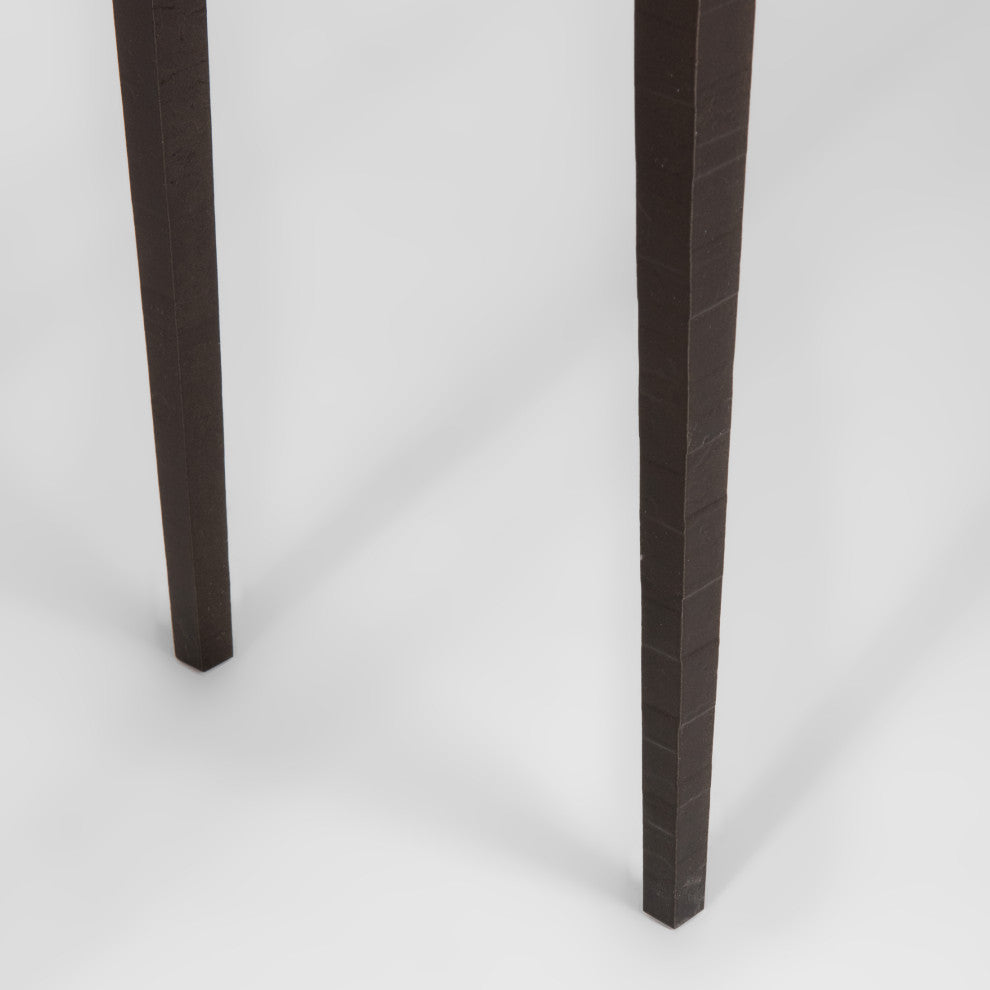 Wick 30" Console Table, Bronze Finish, Maple Natural Accents