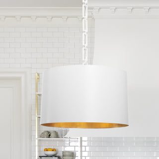 Alston 6-Light Chandelier, Matte White, Antique Gold