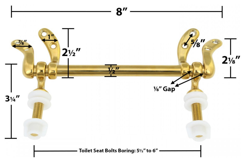 Polished Brass Toilet Seat Hinge Replacement Hinge