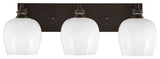 Edge 3-Light Bath Bar, Espresso Finish, 6" White Marble Glass