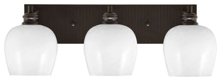 Edge 3-Light Bath Bar, Espresso Finish, 6" White Marble Glass