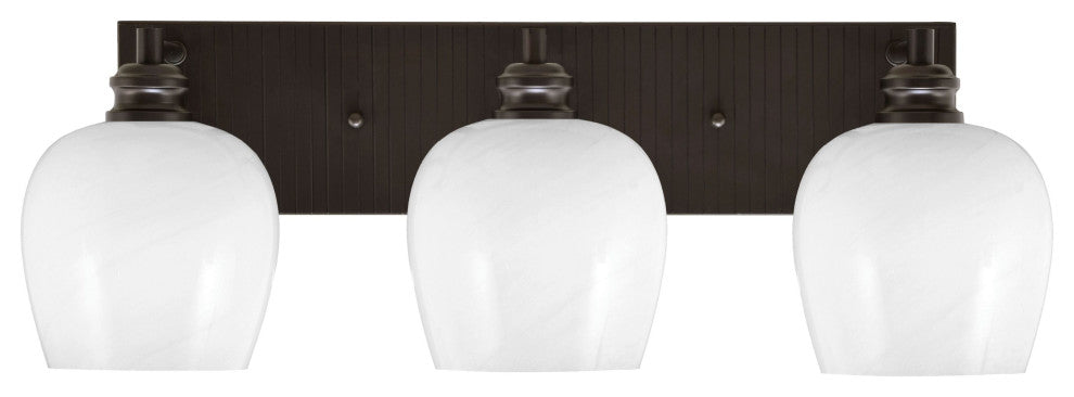 Edge 3-Light Bath Bar, Espresso Finish, 6" White Marble Glass