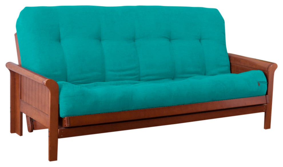 Blazing Needles Renewal 9" Microsuede Full Futon Mattress, Aqua Blue