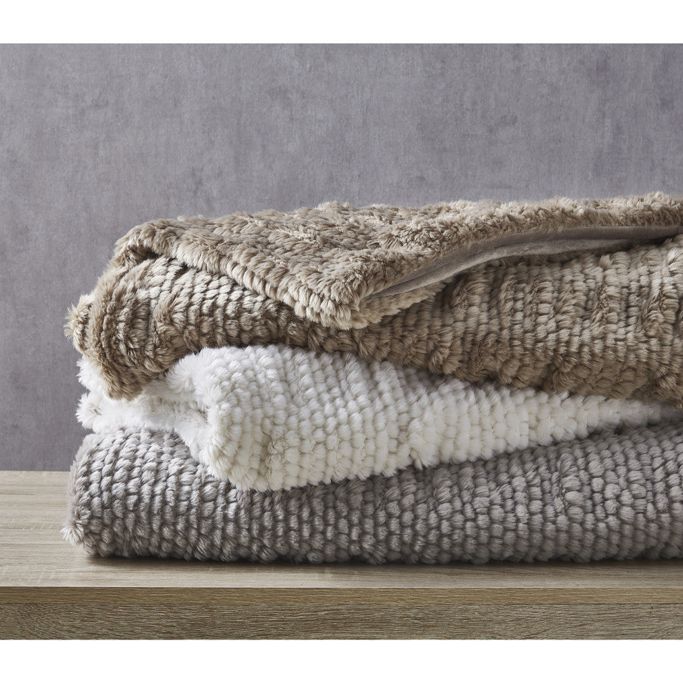 Inspired Home Harmonie Throw Extra Soft, Silk Touch, Acrylic 50"x60", Gray