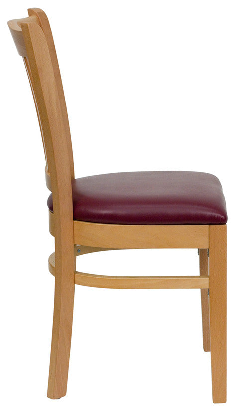 Wood Restaurant Chair, Burgundy