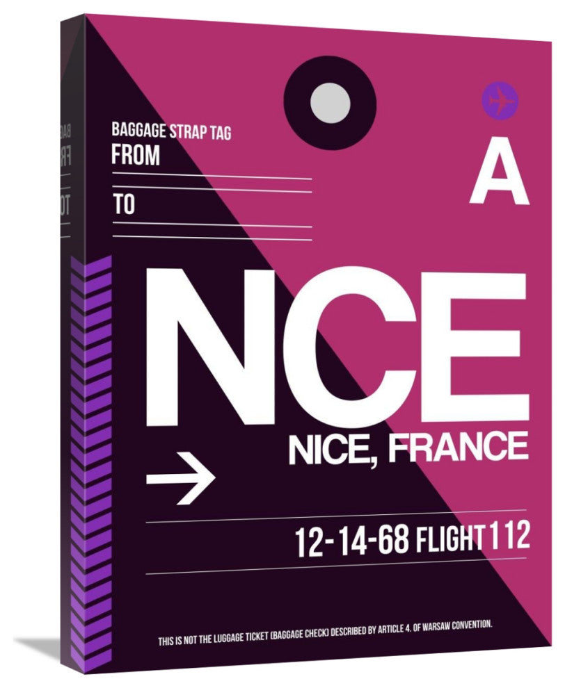 "NCE Nice Luggage Tag 1" Fine Art Print