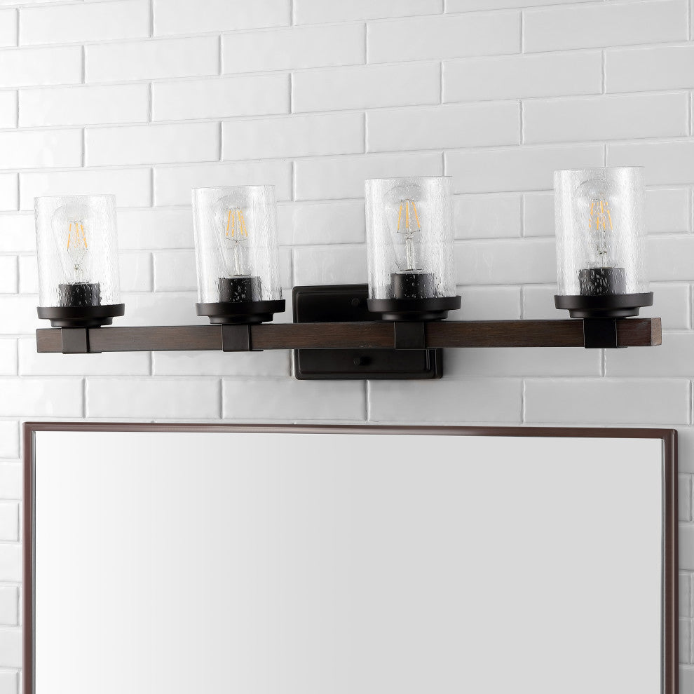 Bungalow Iron LED Vanity Light, Oil Rubbed Bronze, 4 Bulb