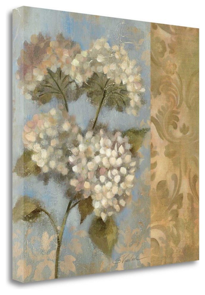 "Hydrangea On Soft Blue Wag" By Silvia Vassileva, Giclee on Gallery Wrap Canvas
