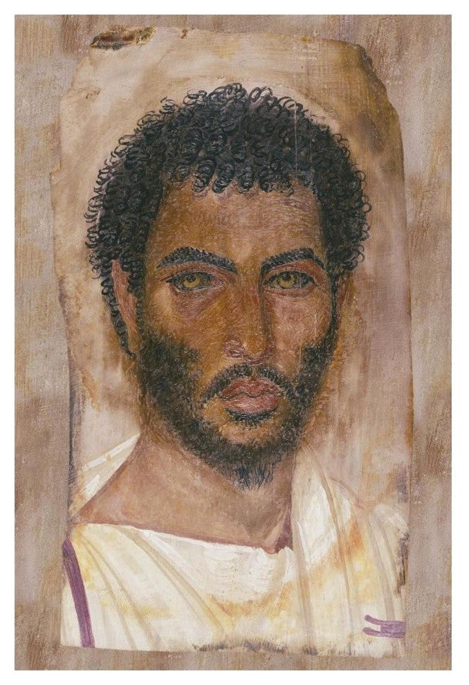 "Mummy Portrait of a Bearded Man" Paper Art, 14"x20"