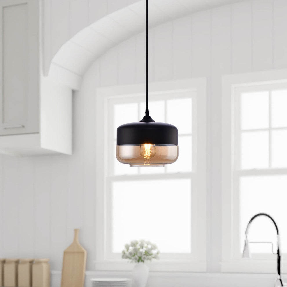 Lazzur Acolin 1 Light 10" Matte Black Pendant