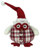 12" Plaid Owl With Hat and Heart Buttons Christmas Figure