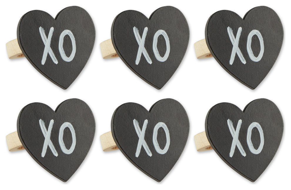Heart Chalkboard Napkin Ring (Set of 6)