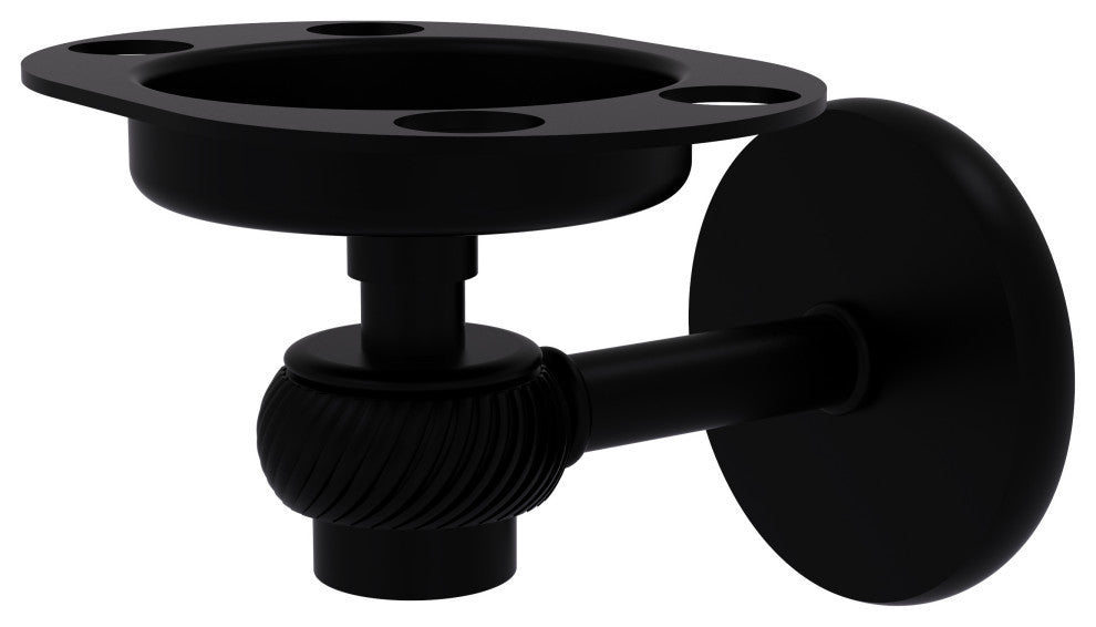 Satellite Orbit One Toothbrush Holder With Twist Accents, Matte Black