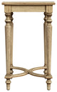 Tyler Solid Wood Inlay Accent Table, Antique Beige