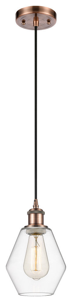 Innovations 516-1P-AC-G652-6-LED 1-Light Mini Pendant, Antique Copper