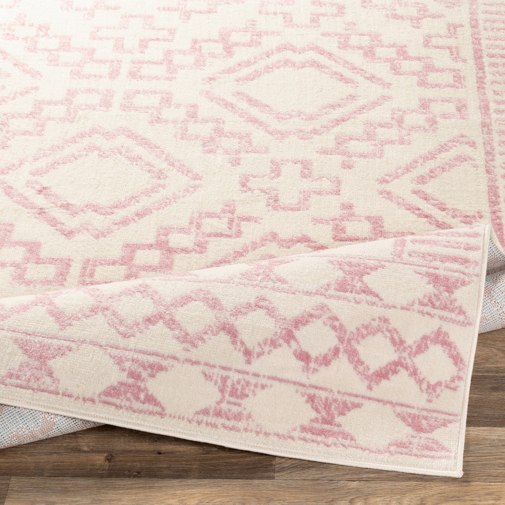 Surya Ustad UST-2313 8'10"x12' Rug, Pale Pink/Cream