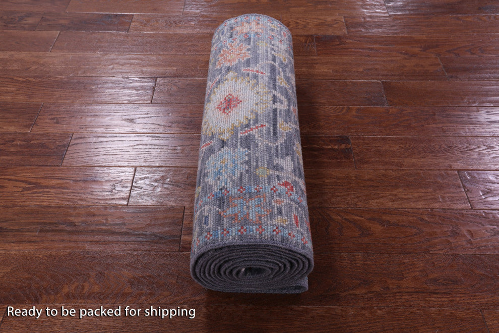 Turkish Oushak Hand Knotted Wool Runner Rug 2' 6" X 13' 3" - Q14980