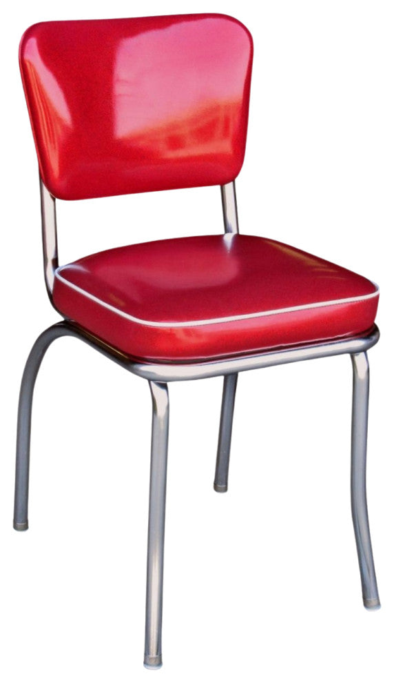 Retro Home Upholstered Dining Chair, Glitter Sparkle Red