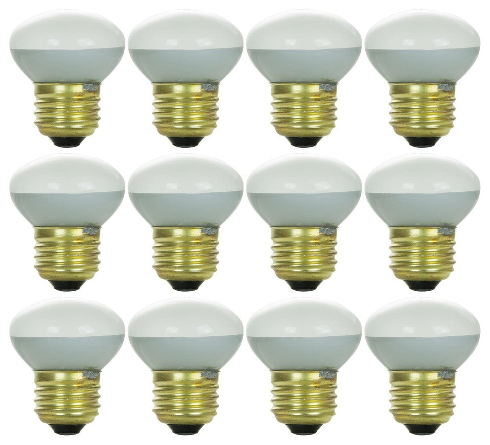 12 Pack Sunlite 40 Watt R14 Reflector, Medium Base, Clear
