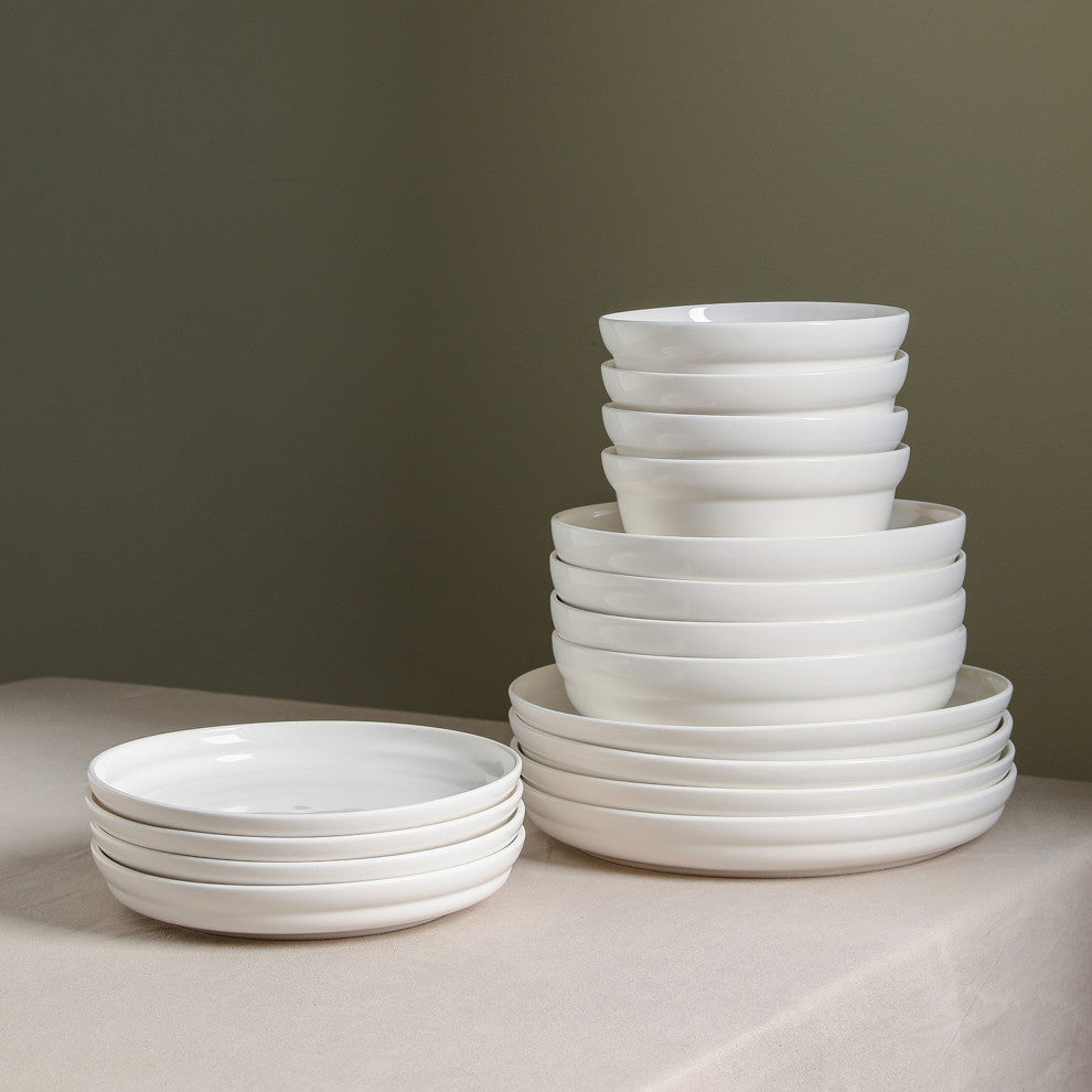 Stone Lain Virtuo Porcelain Salad Plate Set of 4, White