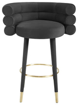 Betty Velvet Barstool, Black, Bar Height