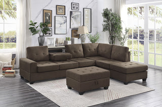 Hedera Sectional Collection, Chocolate color, 2-Piece Set Sectional Sofa