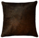 18" X 18" X 5" Chocolate Cowhide  Pillow