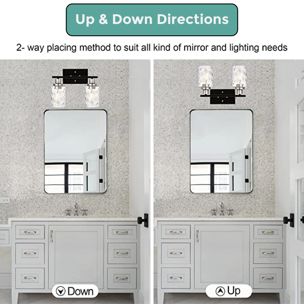 2 Lights vanity lamp Metal wall light fixtures indoor Modern sconce indoor