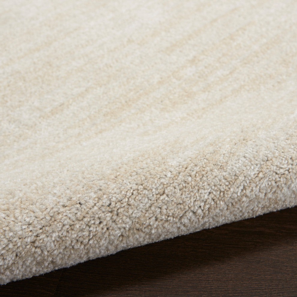 Nourison Essentials 4' x Round Ivory Beige Outdoor Area Rug