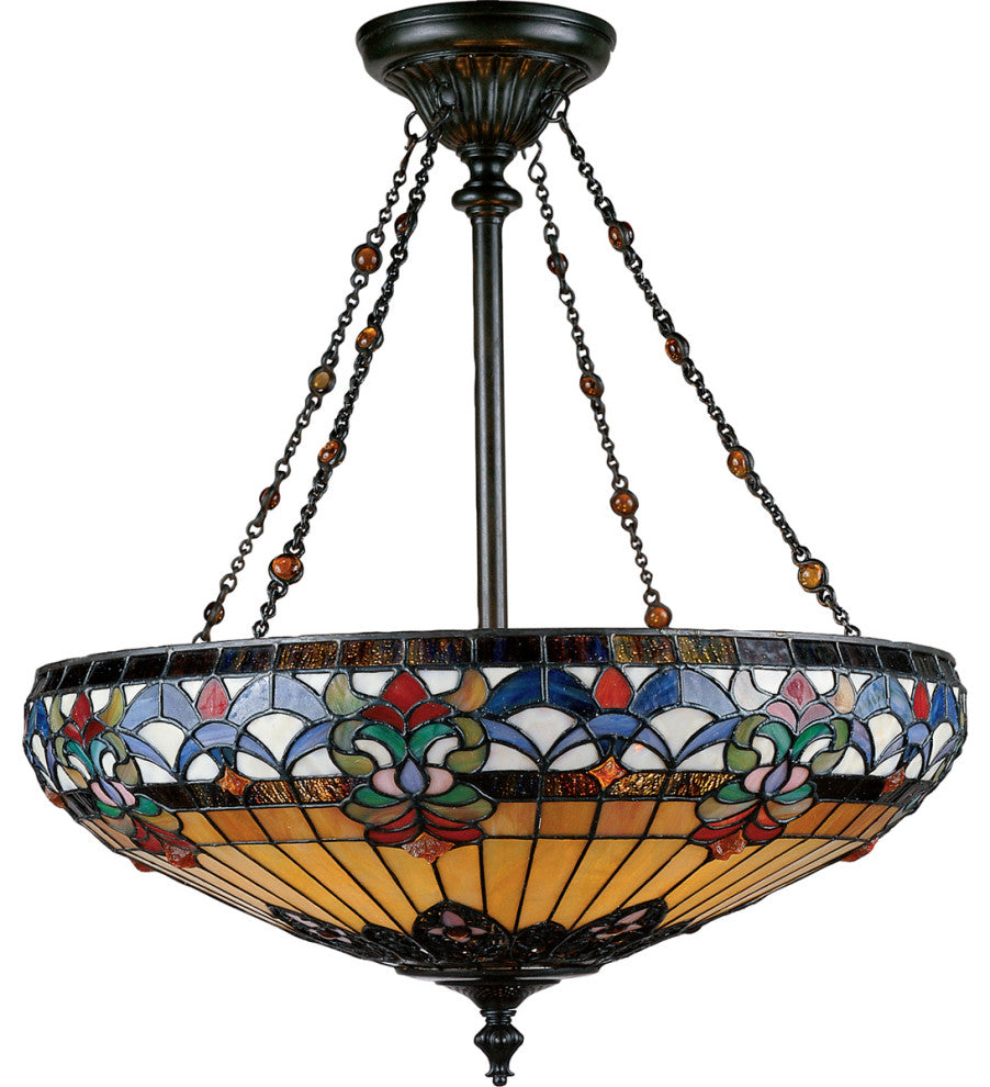 Belle Fleur 4-Light Pendant, Vintage Bronze