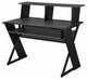 Multipurpose Desk, Large Top With Raised Shelf & Cable Management, Black