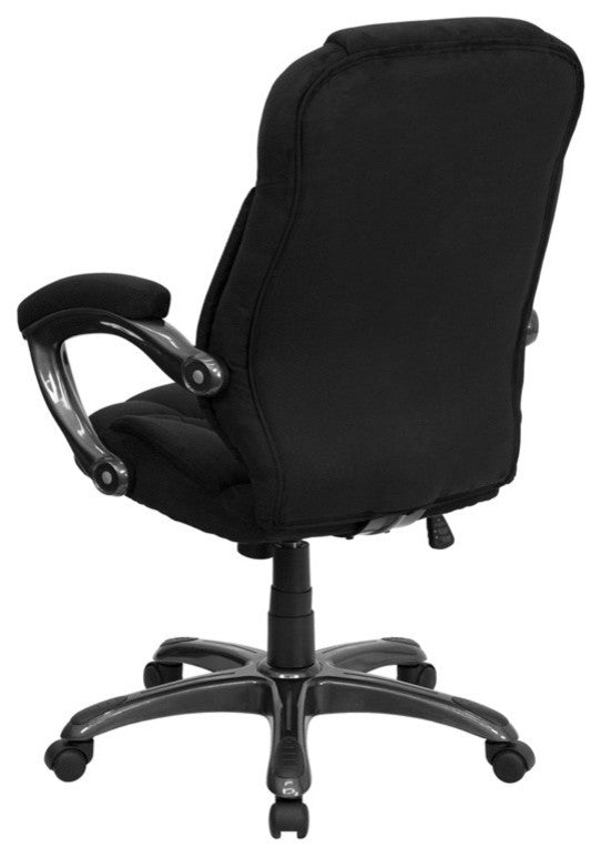 High Back Microfiber UpholsteOffice Chair, Black