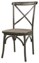 24" X 20" X 37" 2Pc Gray Oak And Sandy Gray Side Chair