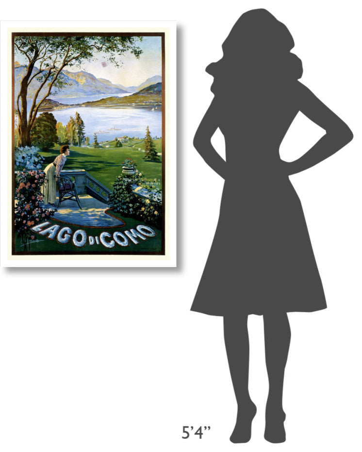 "Lago di Como" Digital Paper Print by Elio Ximenes, 27"x38"